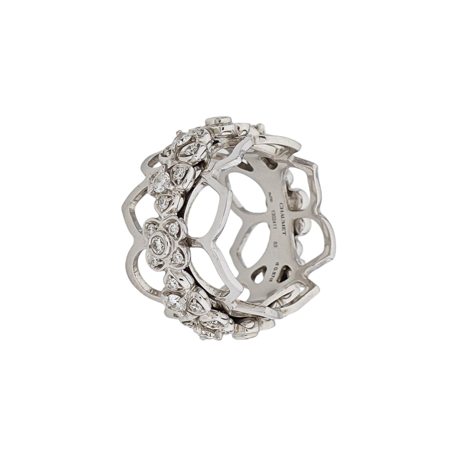 18k White Gold Silver Ring EU 53