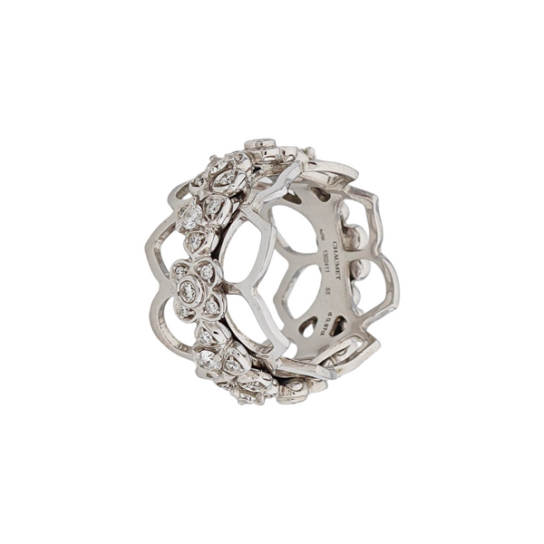18k White Gold Silver Ring EU 53
