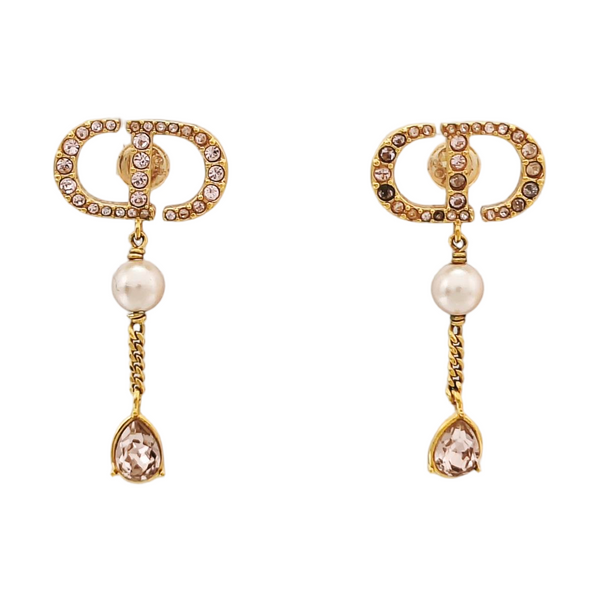Petit CD Metal Gold Stud Earrings
