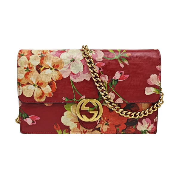 Interlocking G Small Calfskin Red