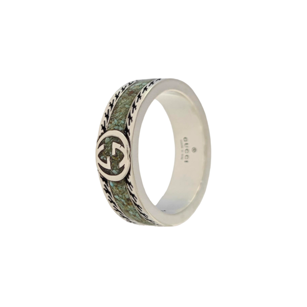 Interlocking G 925 Sterling Silver Ring HK 15