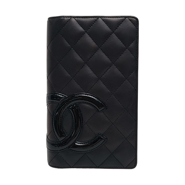 CAMBON Quilted Calfskin Black Wallet