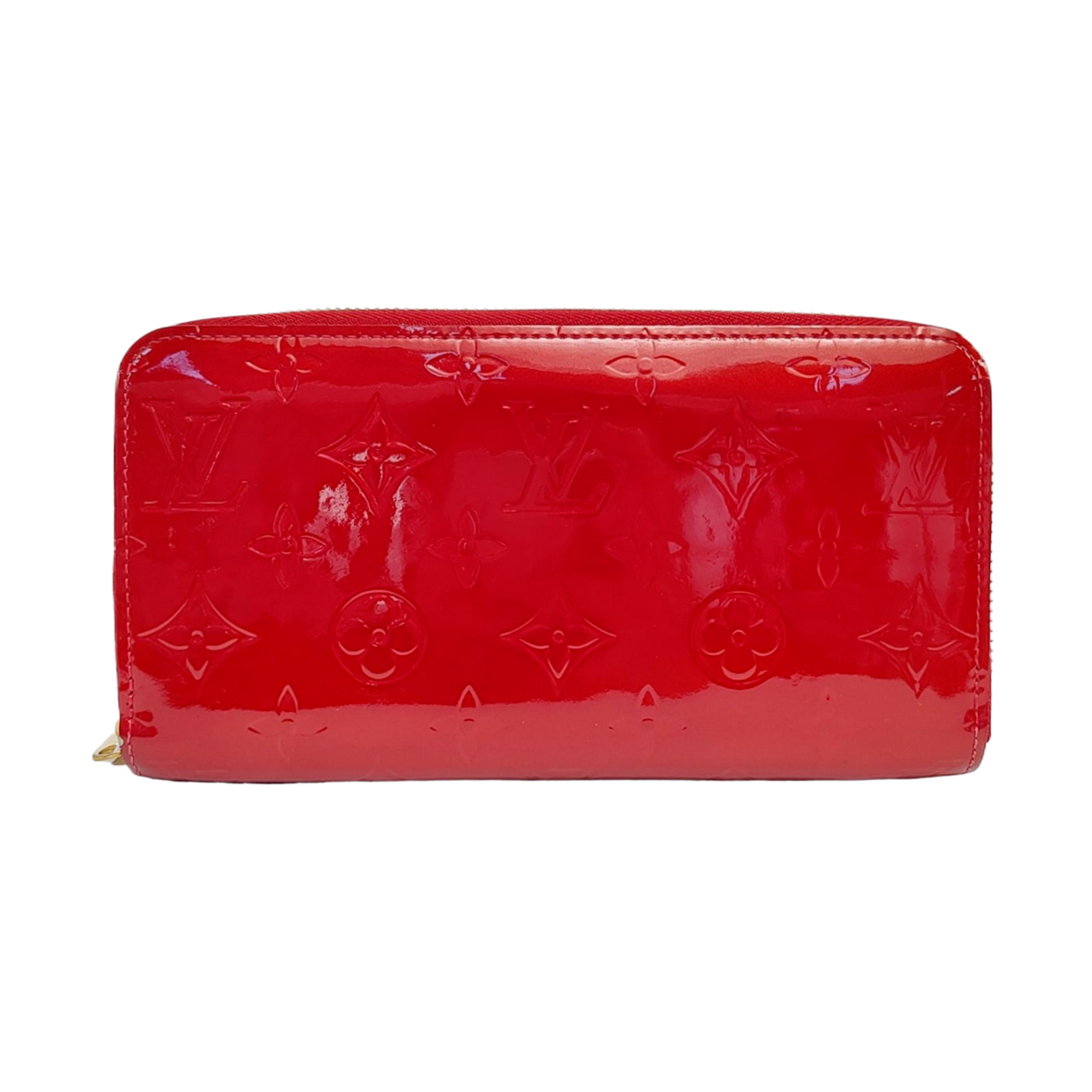 ZIPPY Monogram Patent Calfskin Red Wallet