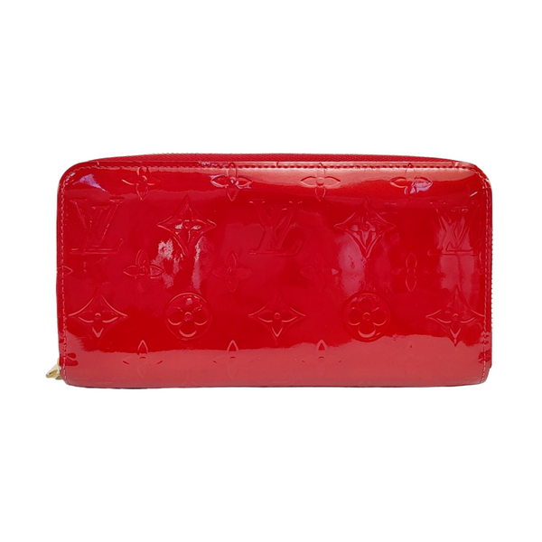 ZIPPY Monogram Patent Calfskin Red Wallet