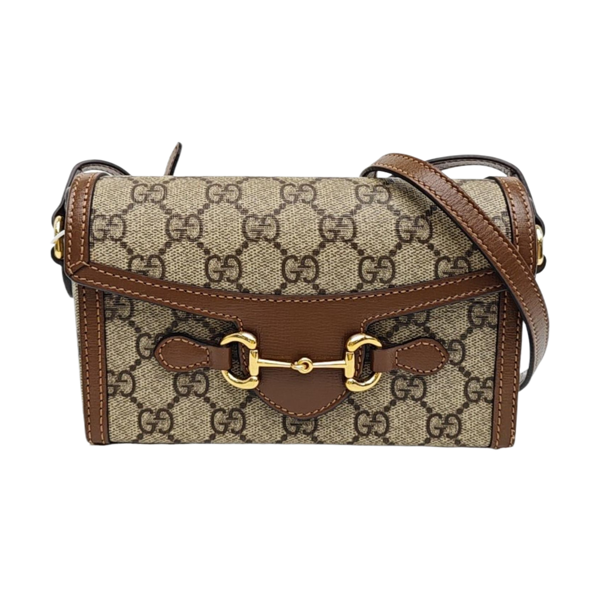 Horsebit 1955 Mini Monogram Coated Canvas Beige