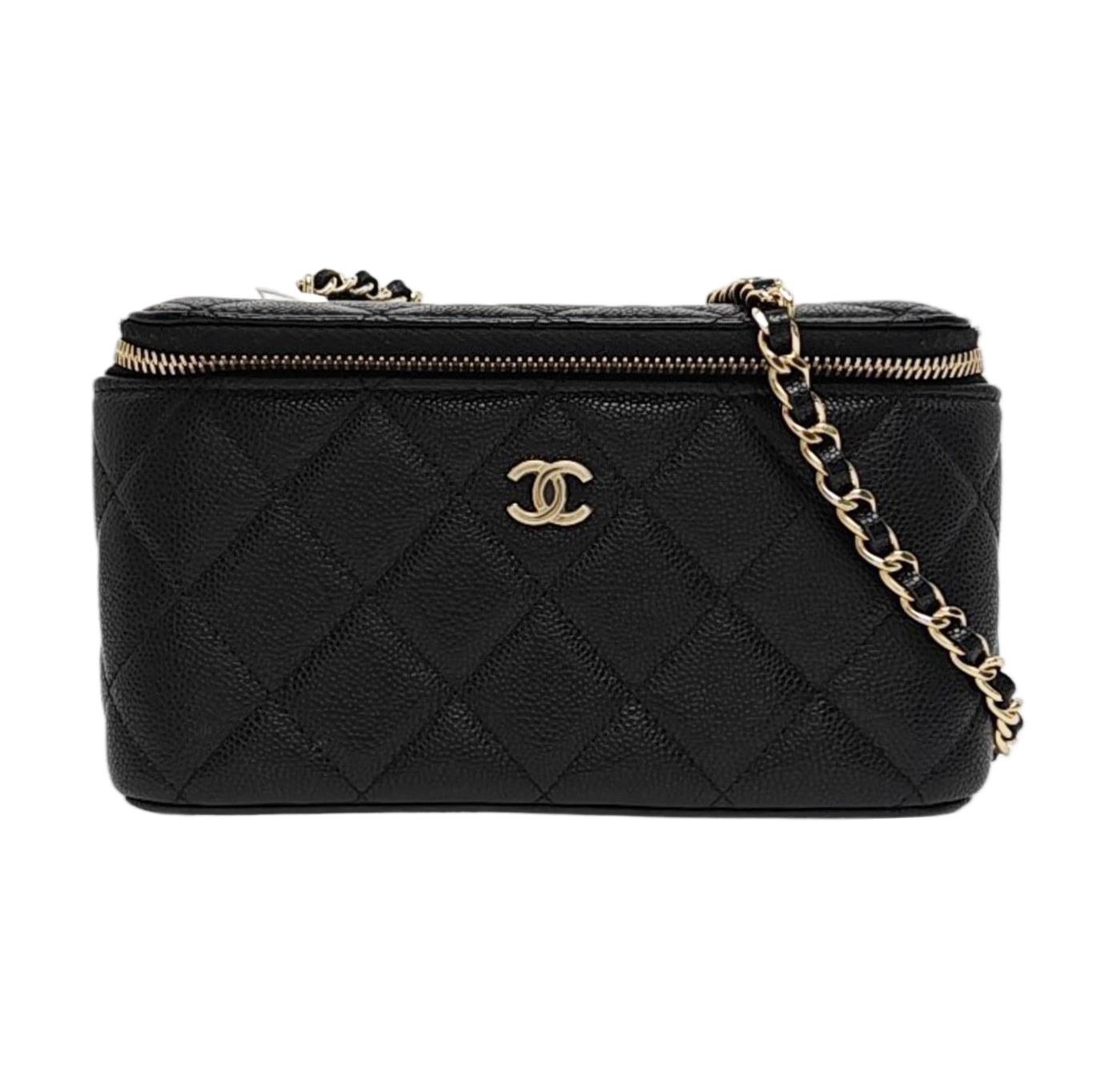 Authenticated pre-owned  VANITY CASE Quilted Grained Calfskin Black - Crossbody Bag at Looply