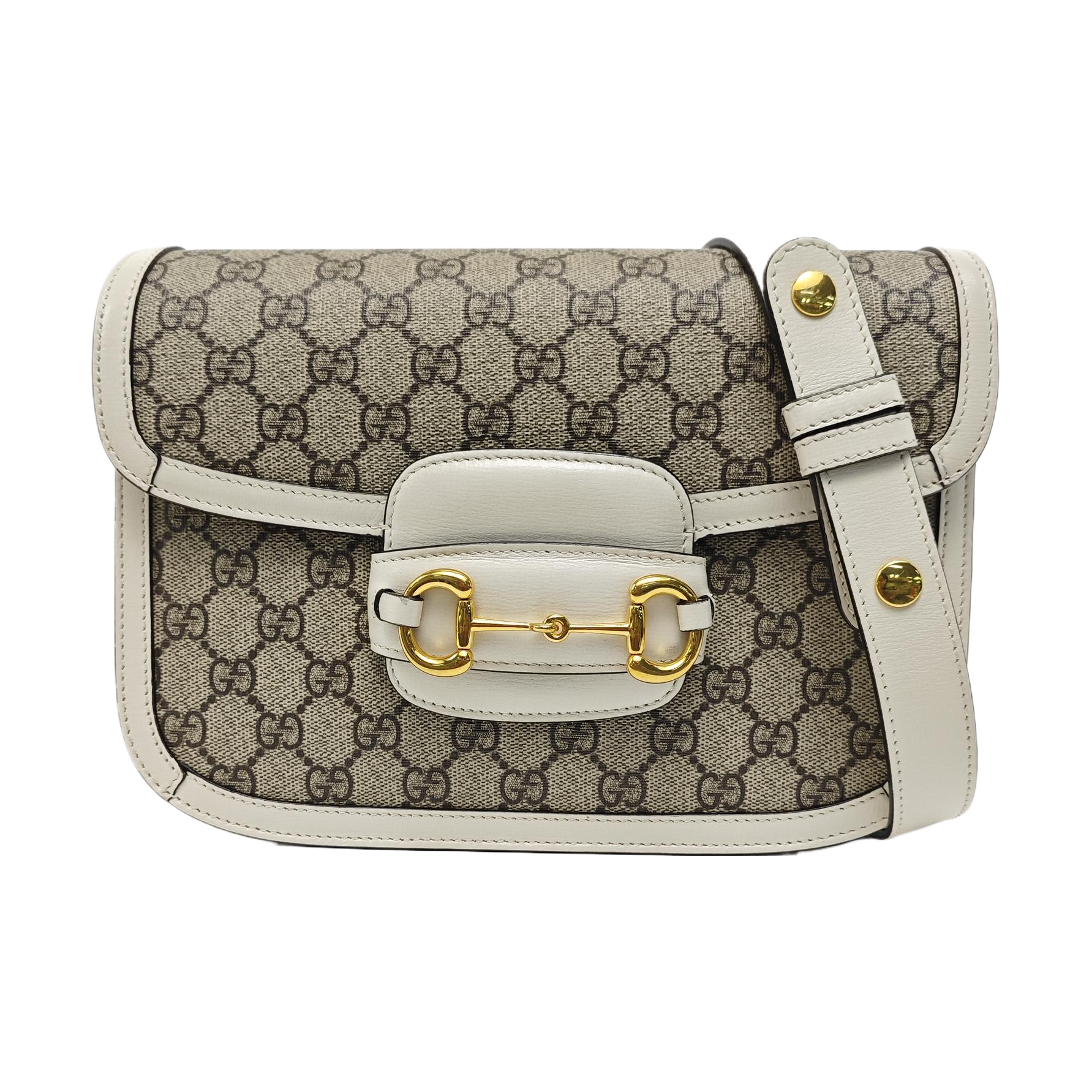 Horsebit 1955 Small Monogram Coated Canvas Beige
