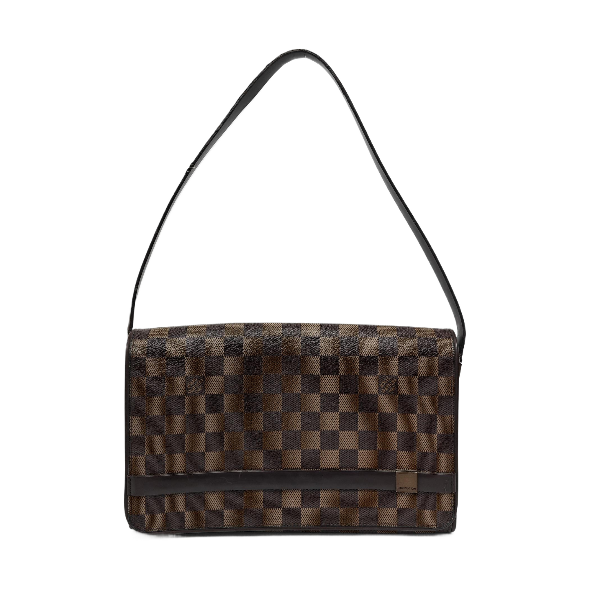 TRIBECA Damier Ebene Coated Canvas Brown