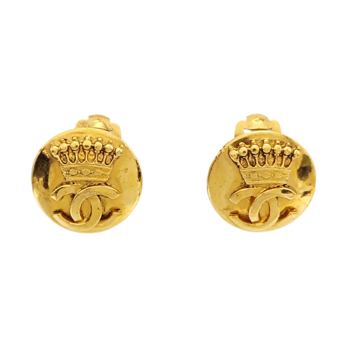 Vintage Metal Gold Clip On Earrings