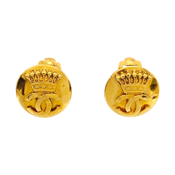 Vintage Metal Gold Clip On Earrings
