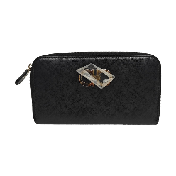 Gancini Calfskin Black Wallet