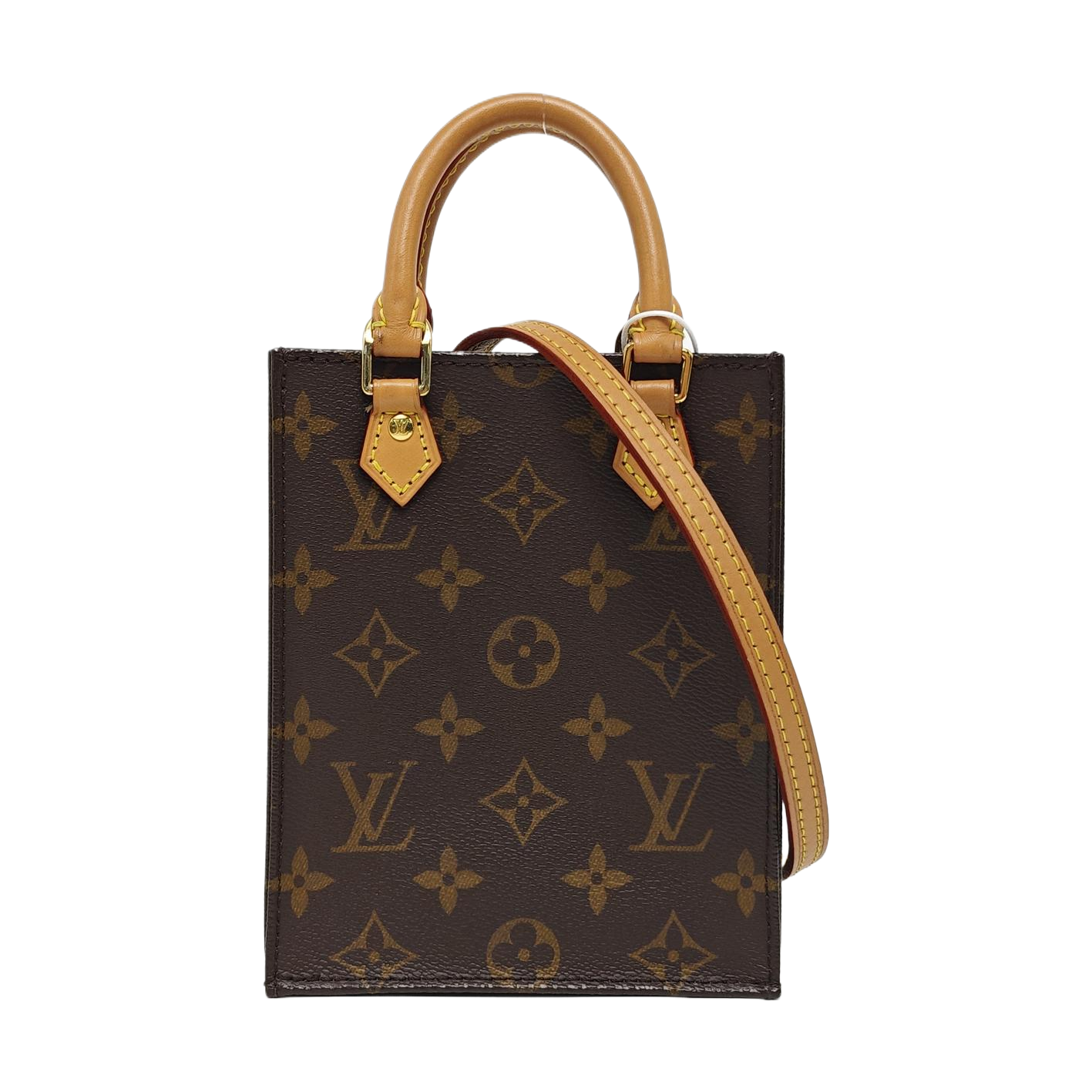 SAC PLAT Mini Monogram Coated Canvas Brown