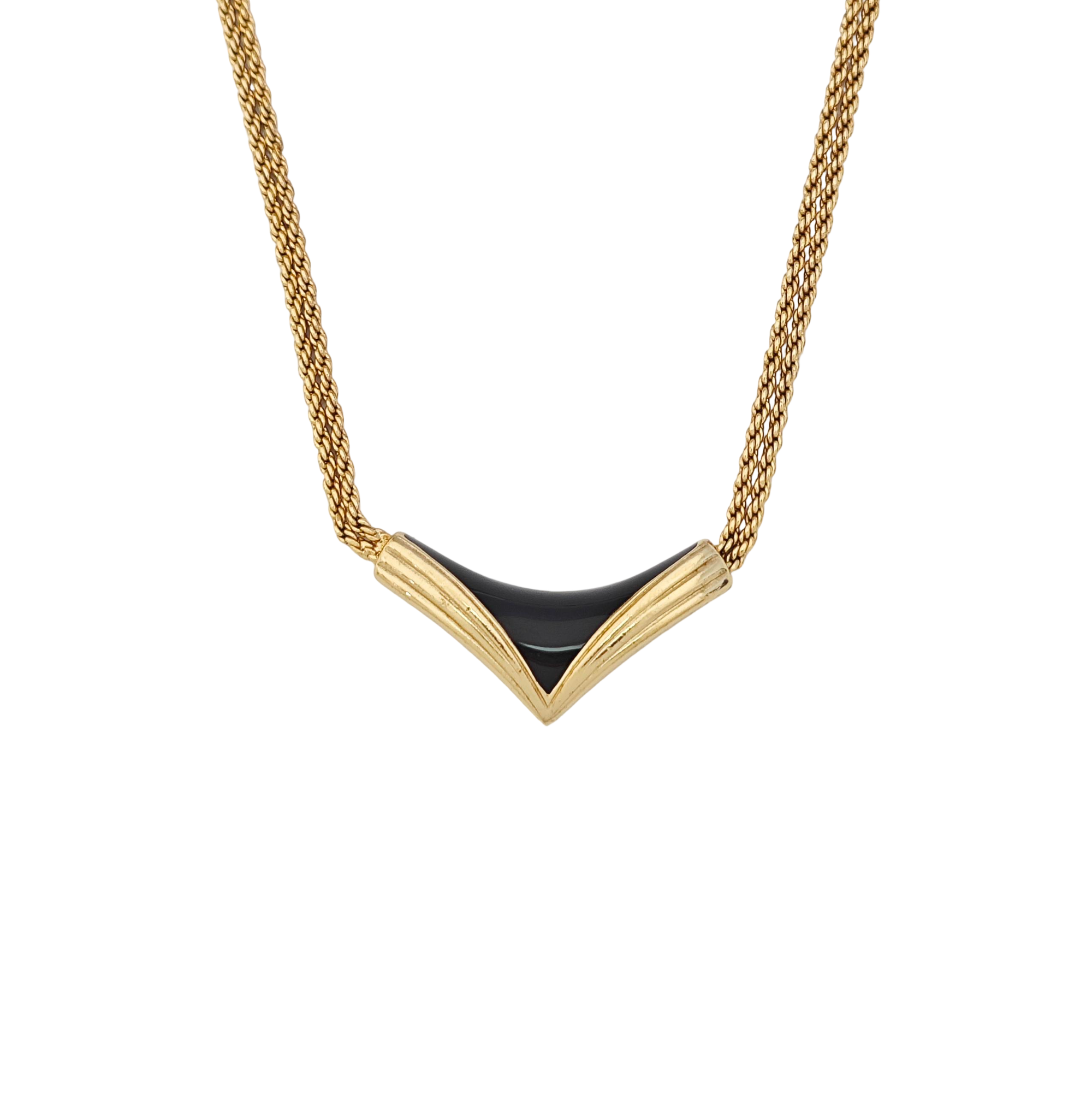 Twist Round Metal Gold Necklace