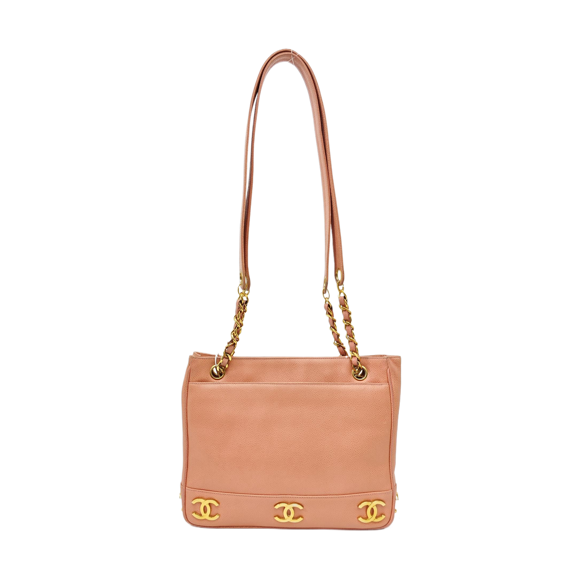 Grained Calfskin Tote Bag Pink