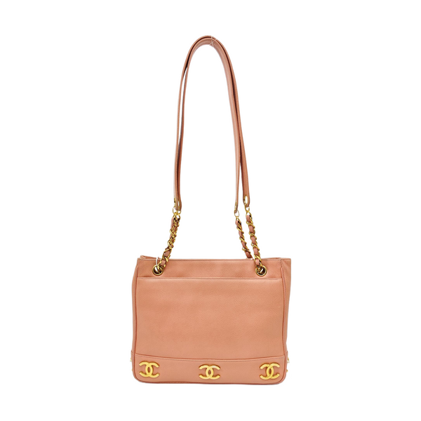 Grained Calfskin Tote Bag Pink