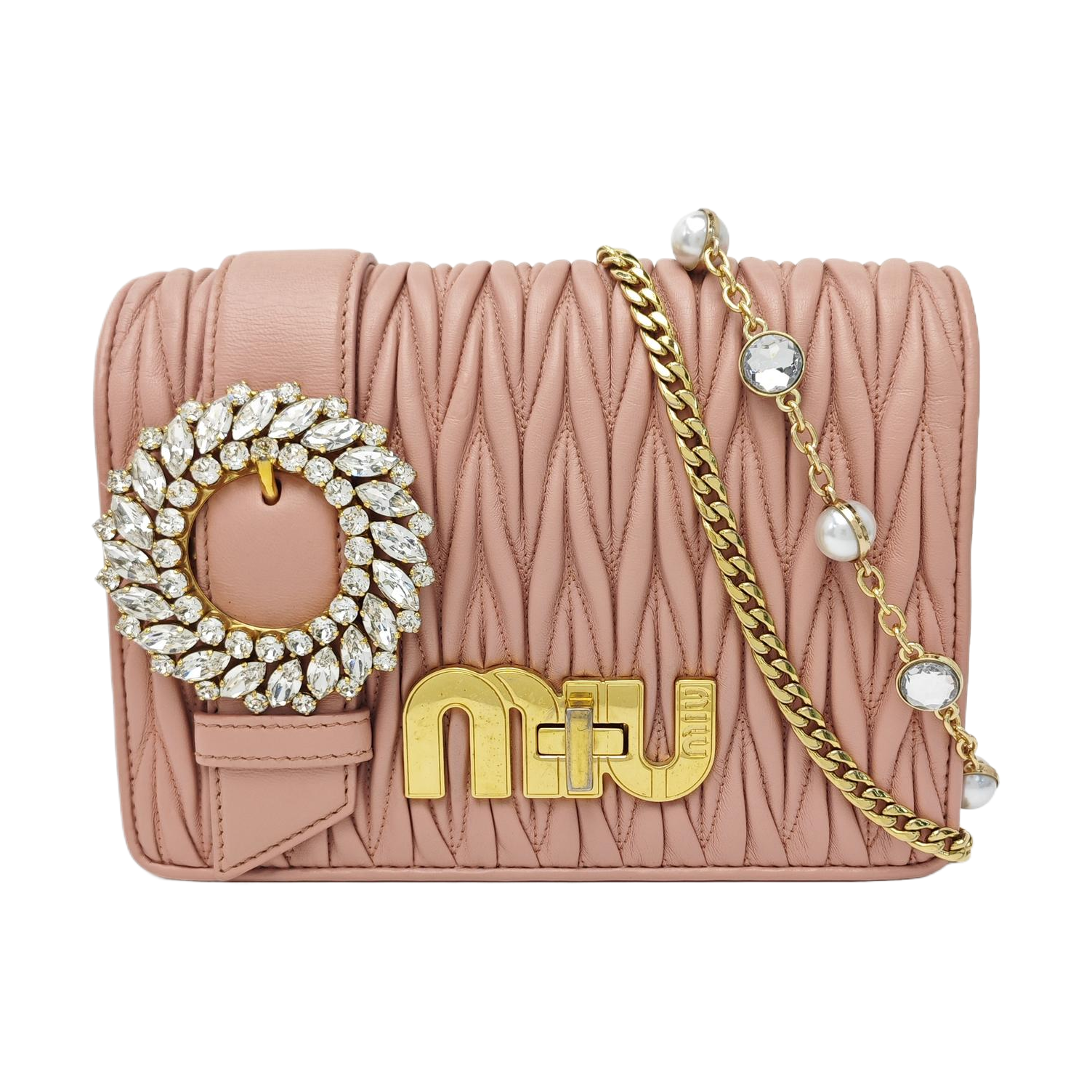 My Miu Quilted Lambskin Pink