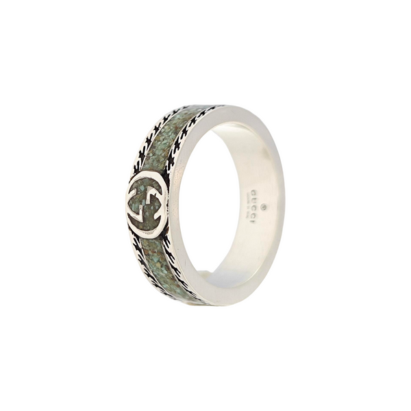 Interlocking G 925 Sterling Silver Ring HK 19
