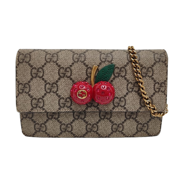 GG Supreme Mini Monogram Coated Canvas Beige