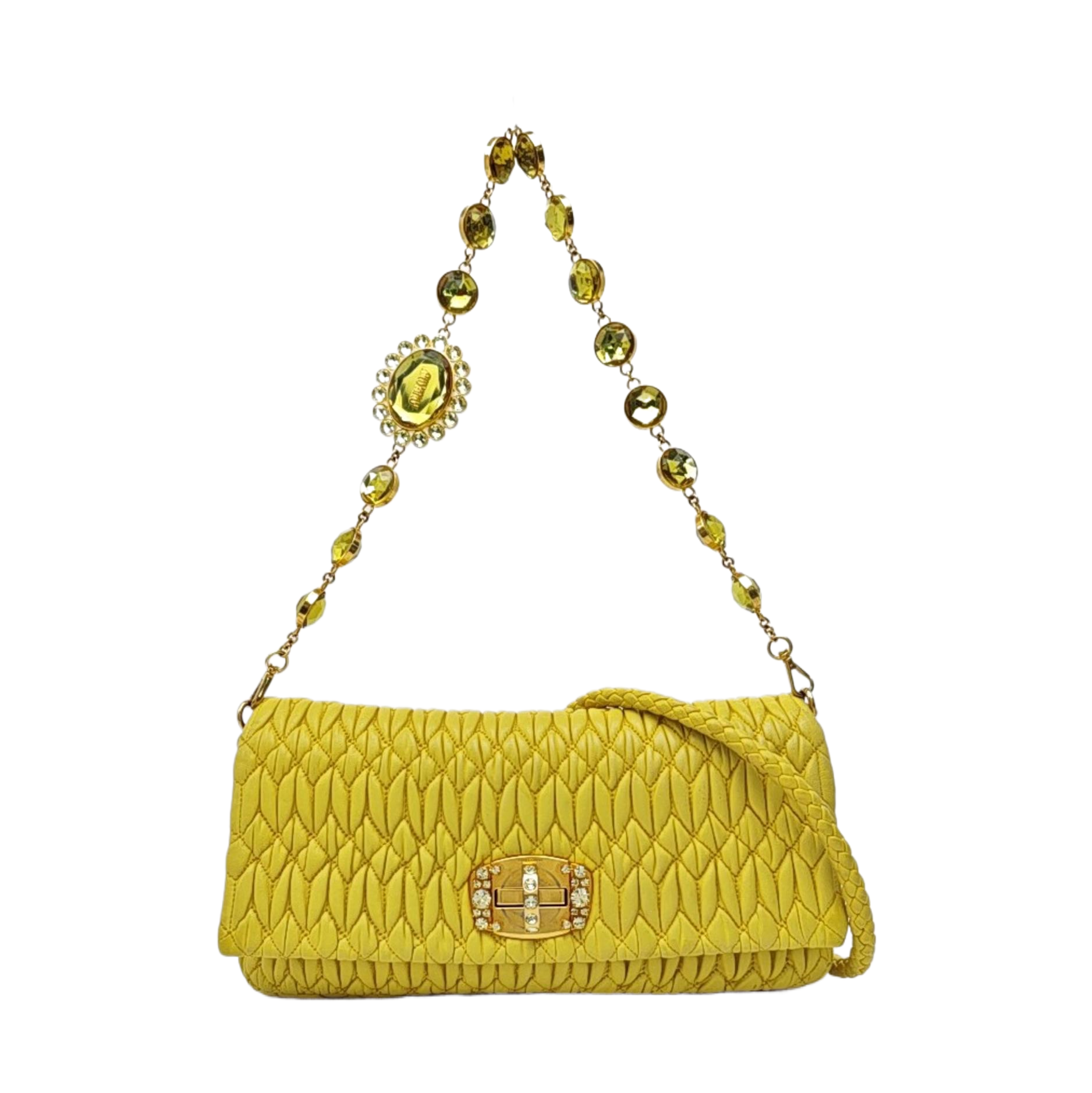 Crystal Quilted Lambskin Yellow