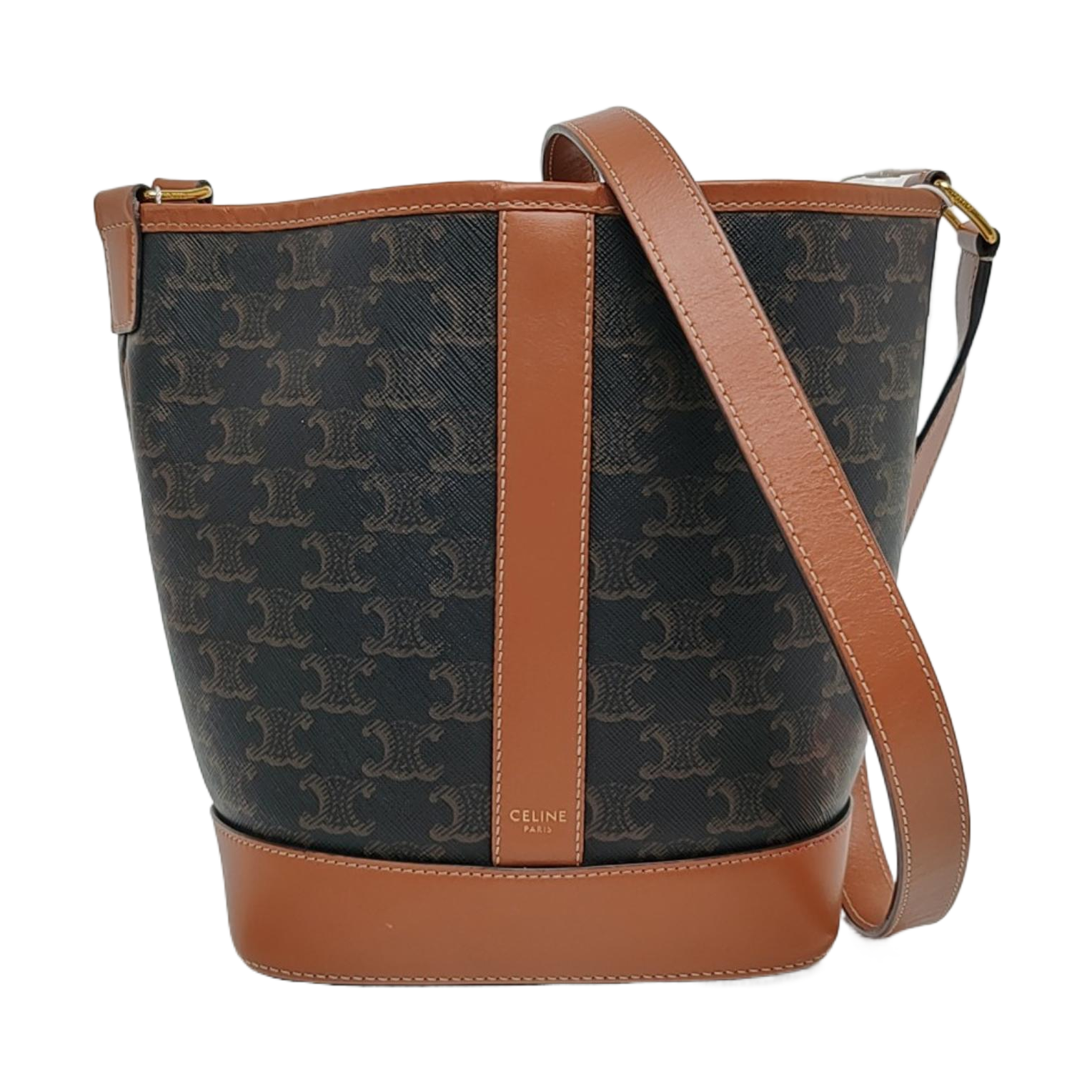 Authenticated pre-owned  TRIOMPHE CANVAS Coated Canvas Brown - Shoulder Bag at Looply