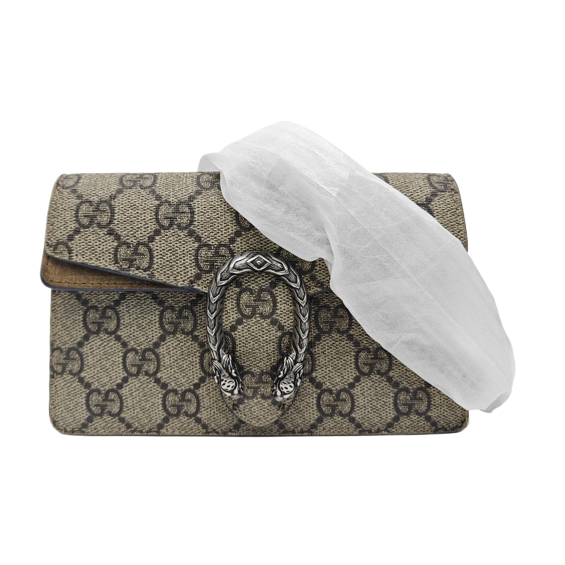 Dionysus Super Mini Monogram Coated Canvas Beige