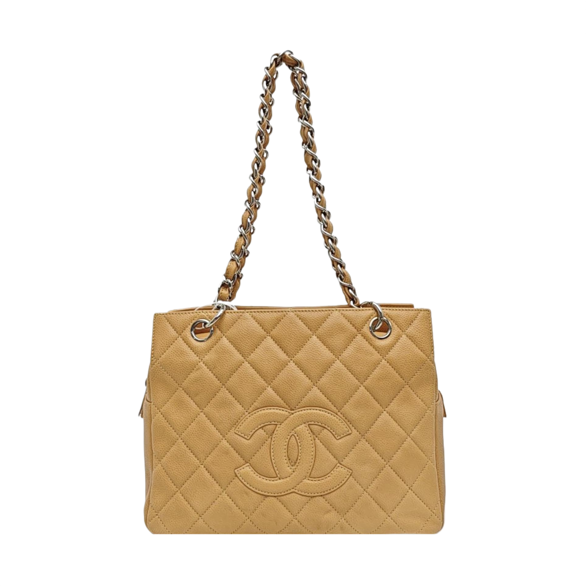 CHANEL PETITE Quilted Grained Calfskin Brown