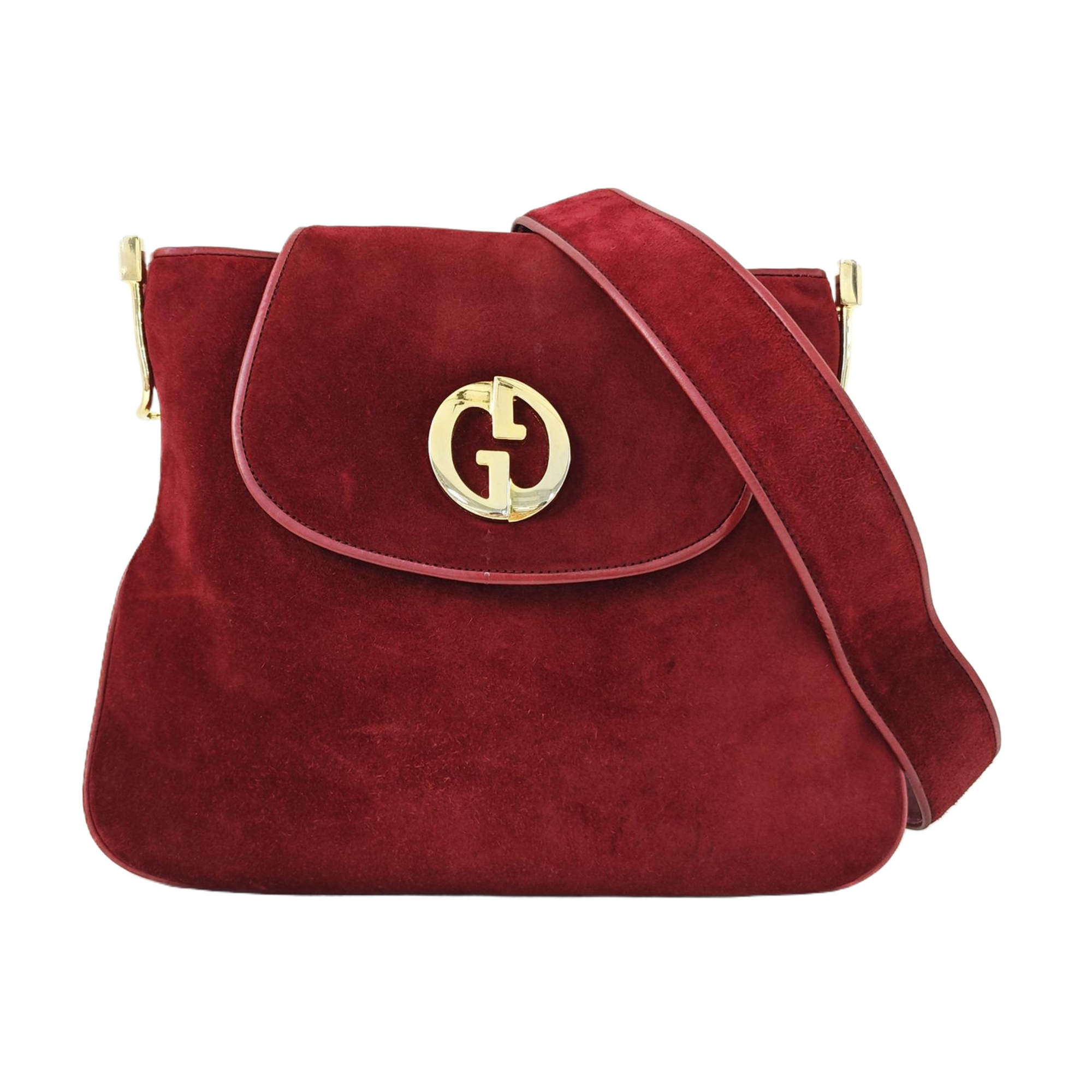 Suede Shoulder Bag Red