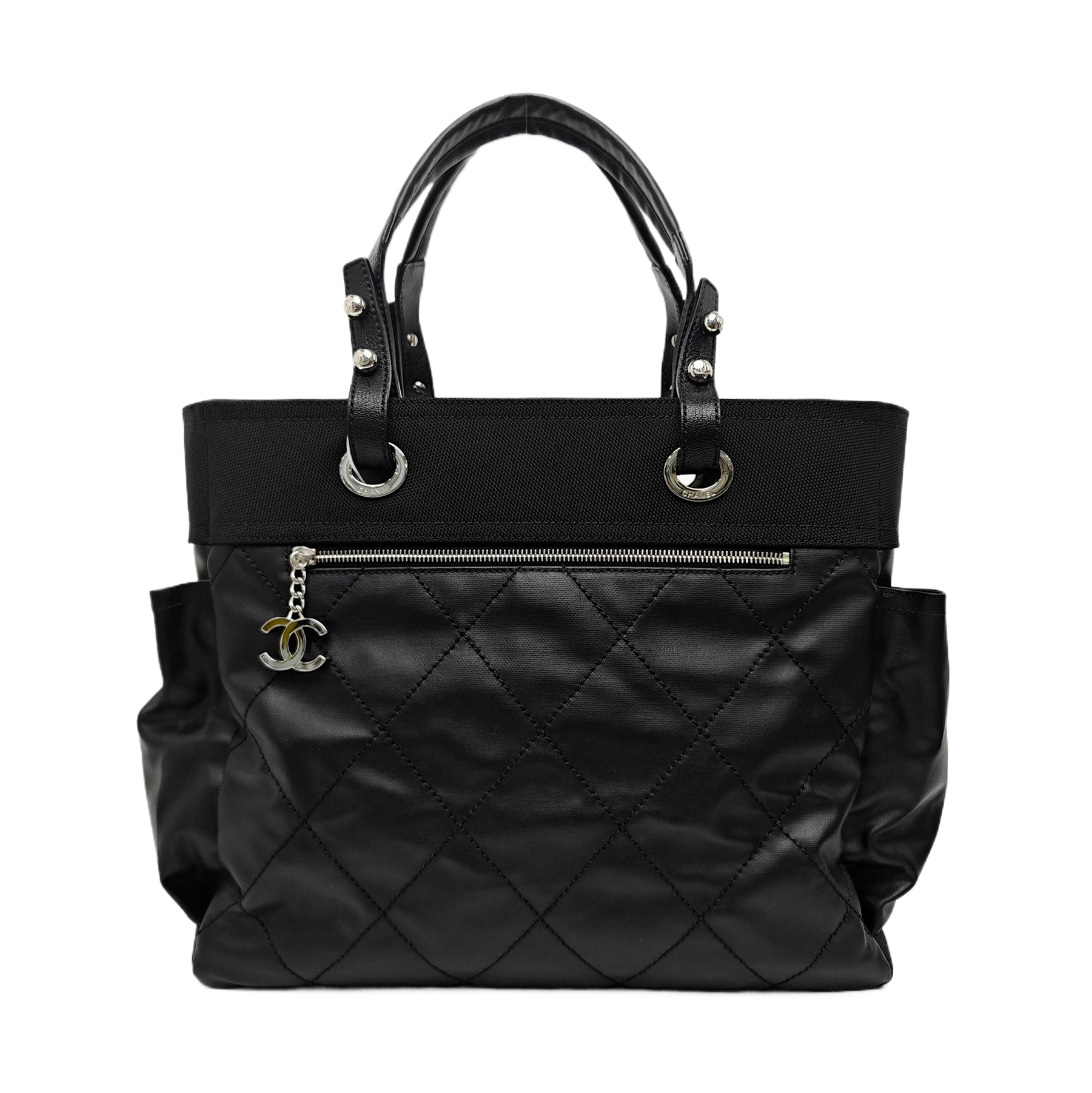 PARIS BIARRITZ Large Quilted Coated Canvas Black