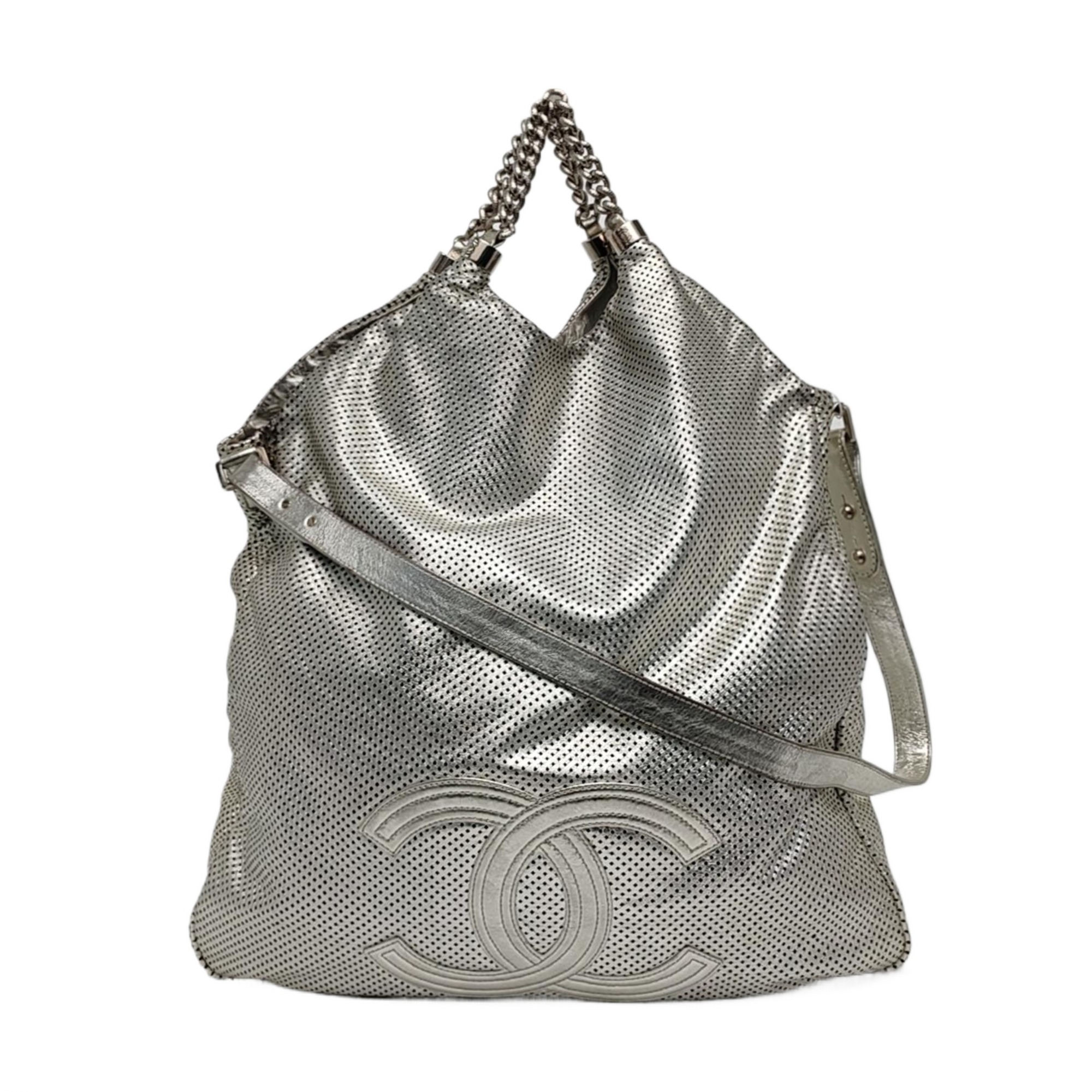 RODEO DRIVE Extra Large Calfskin Silver