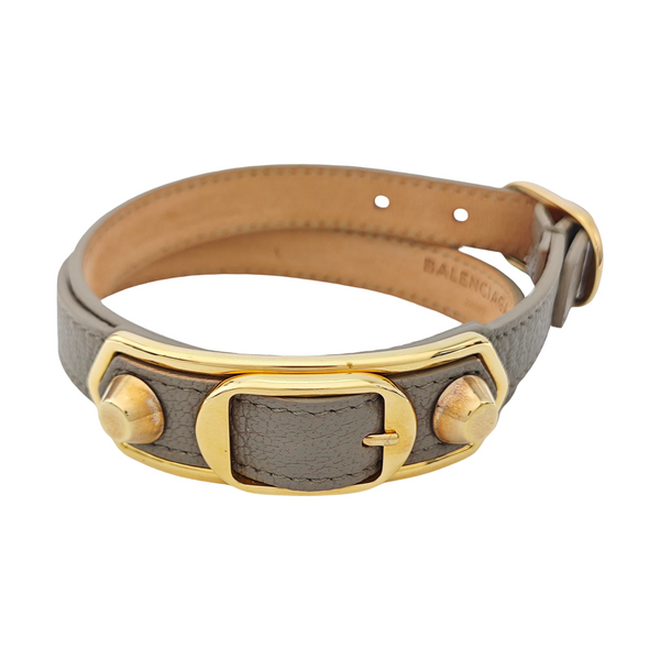 Leather Gray Bracelet