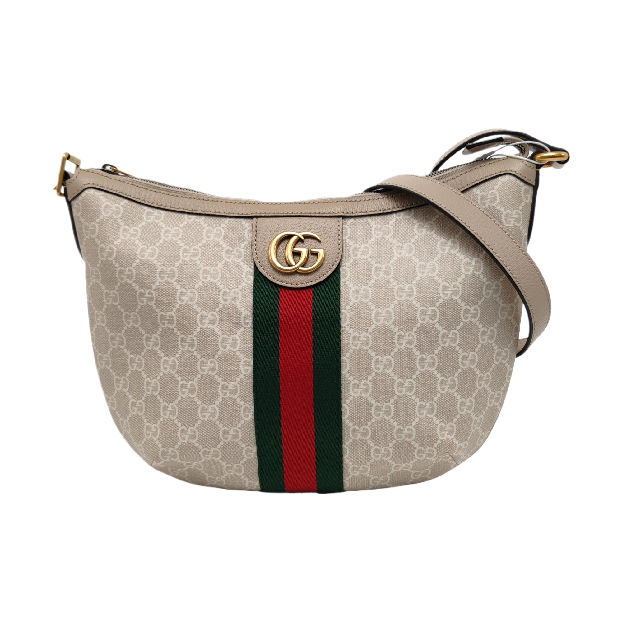 Ophidia Small Monogram Coated Canvas Beige