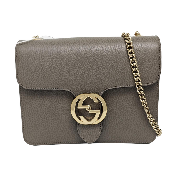Interlocking G Small Calfskin Gray