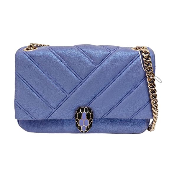 SERPENTI CABOCHON Small Quilted Lambskin Blue