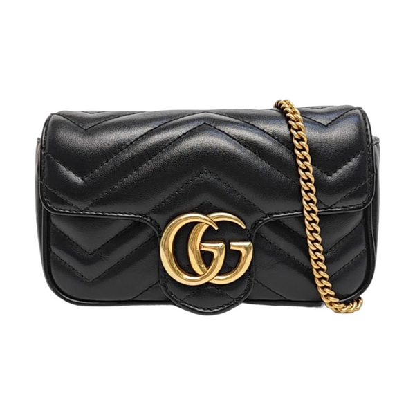 GG Marmont Mini Quilted Calfskin Black