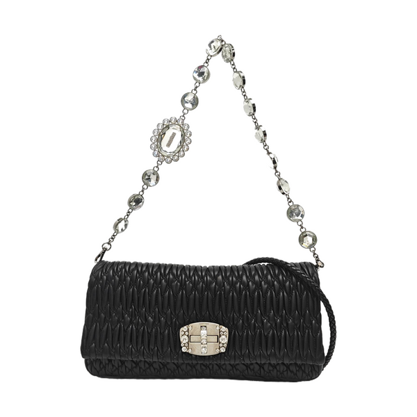 Crystal Quilted Lambskin Black