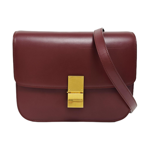 CLASSIC BOX Piel de ternera mediana Roja