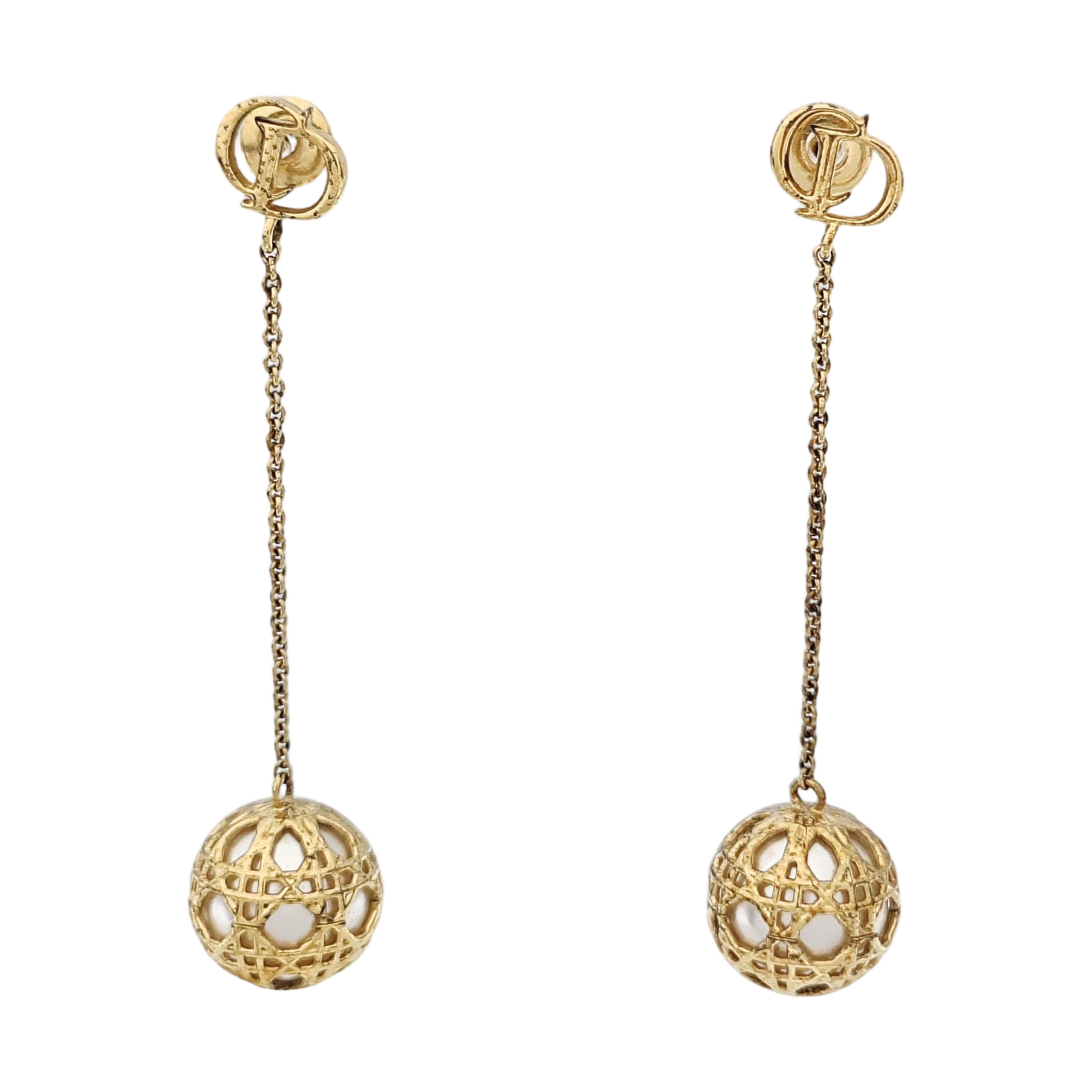 Secret Cannage Metal Gold Earrings