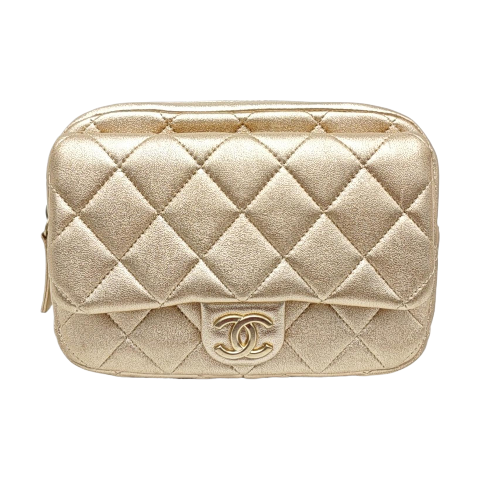 Quilted Lambskin Backpack Beige