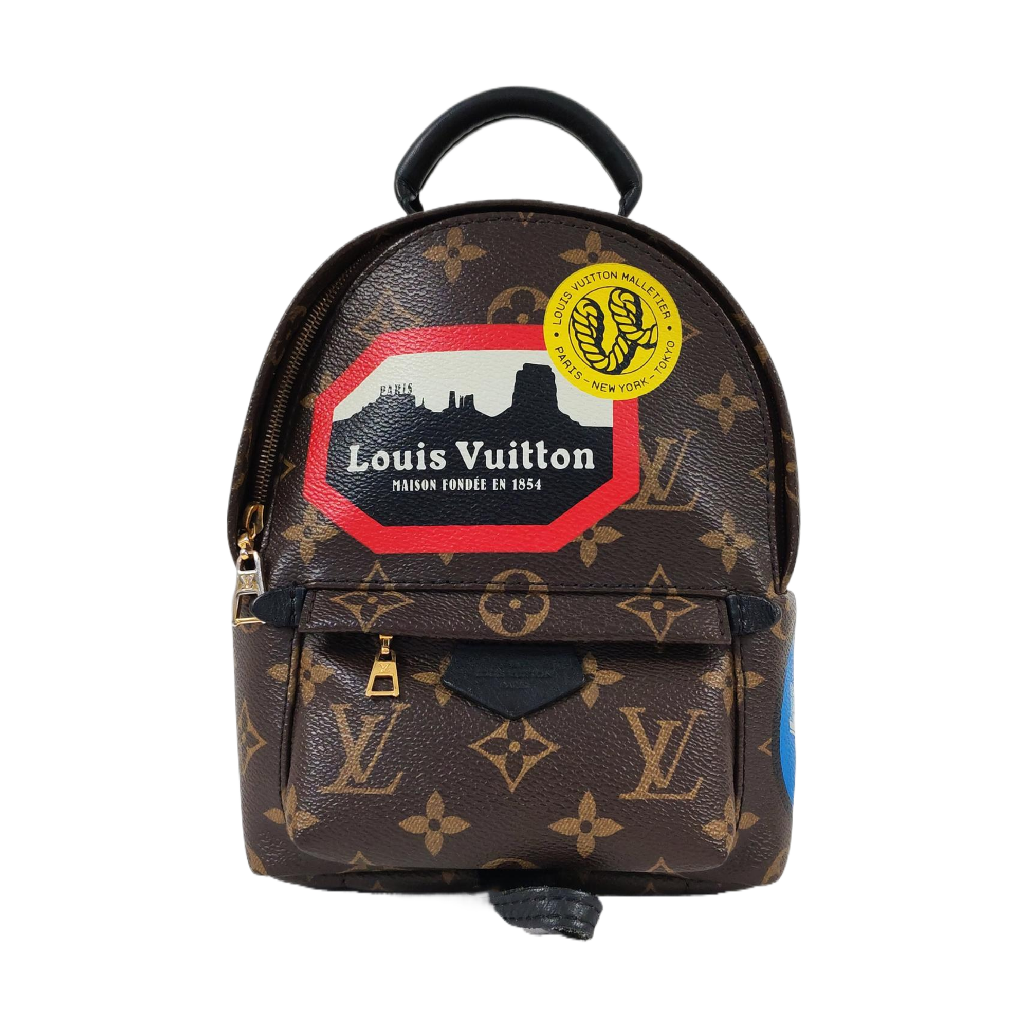 PALM SPRINGS Mini Monogram Coated Canvas Brown