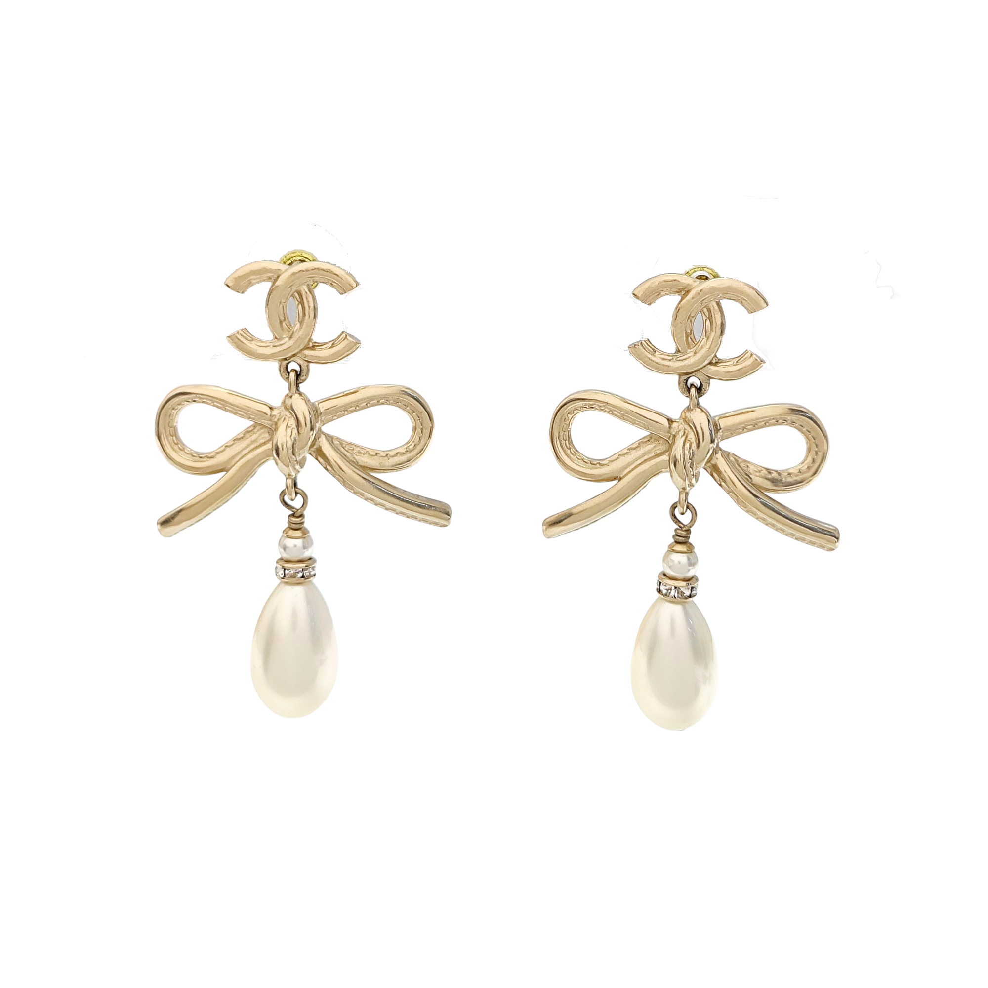 CC Logo Metal Gold Earrings