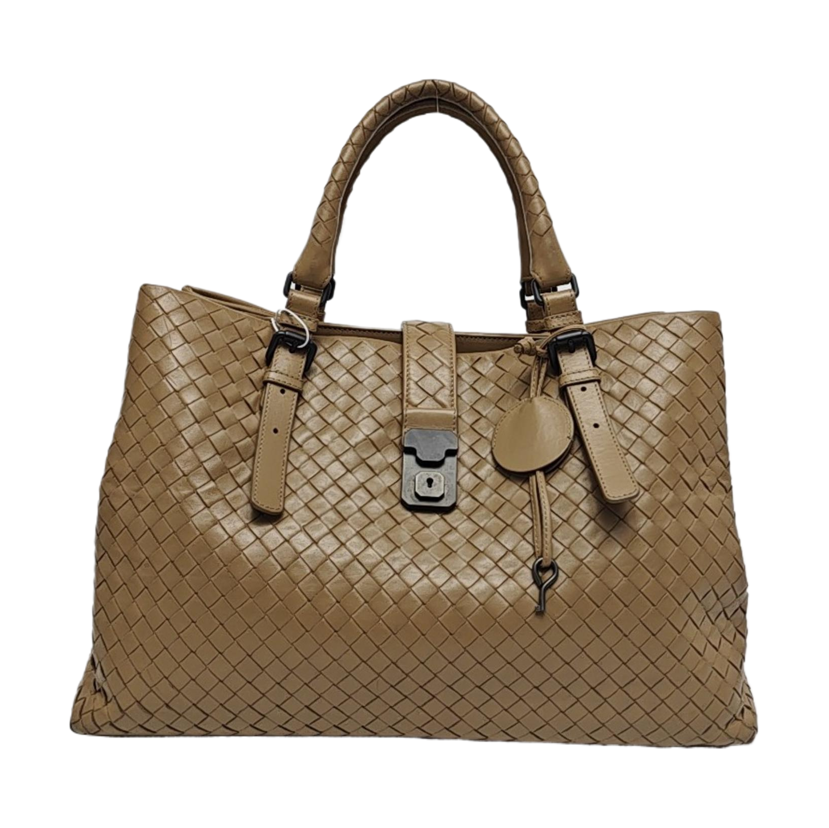Authenticated pre-owned  Roma Calfskin Beige - Top Handle Bag at Looply