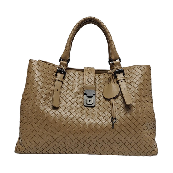 Authenticated pre-owned  Roma Calfskin Beige - Top Handle Bag at Looply