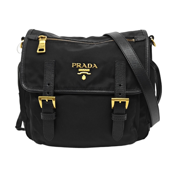 Nylon Shoulder Bag Black