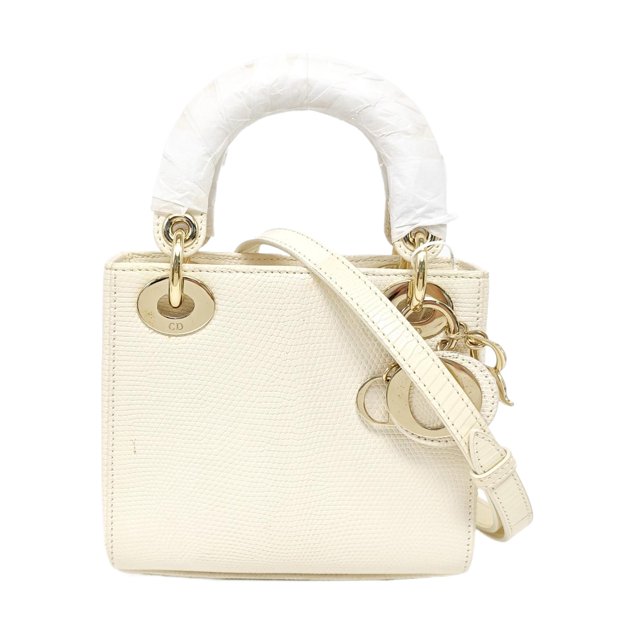 Lady Dior Mini Lizard White