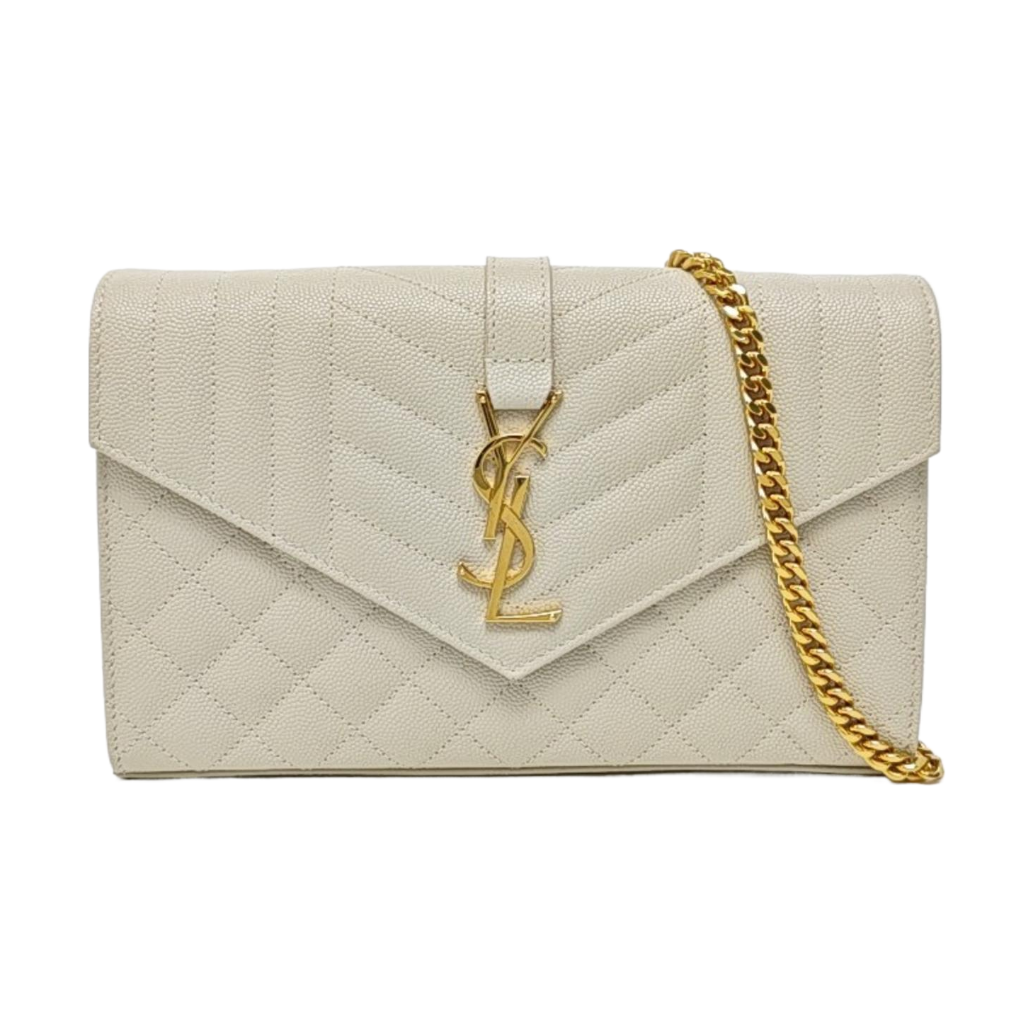 ENVELOPE Small Quilted Calfskin White