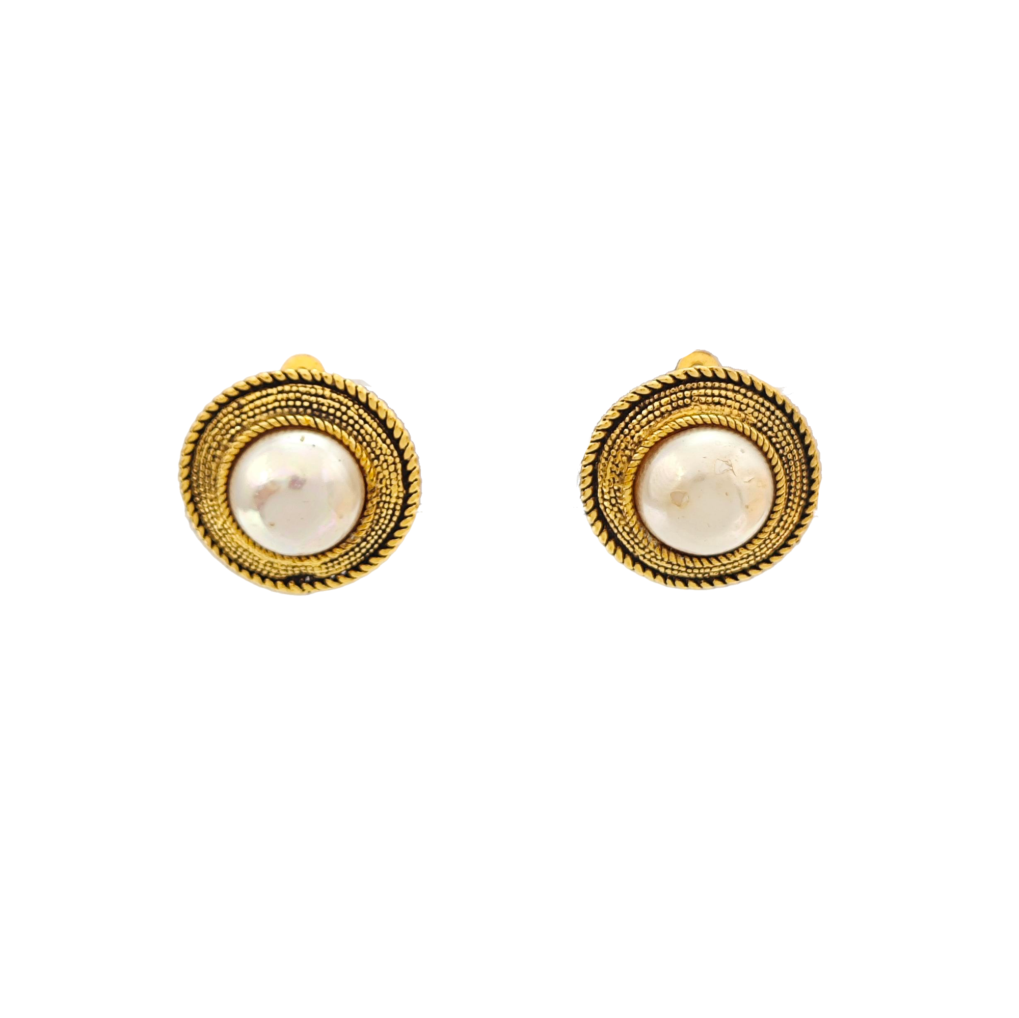 Metal White Clip On Earrings