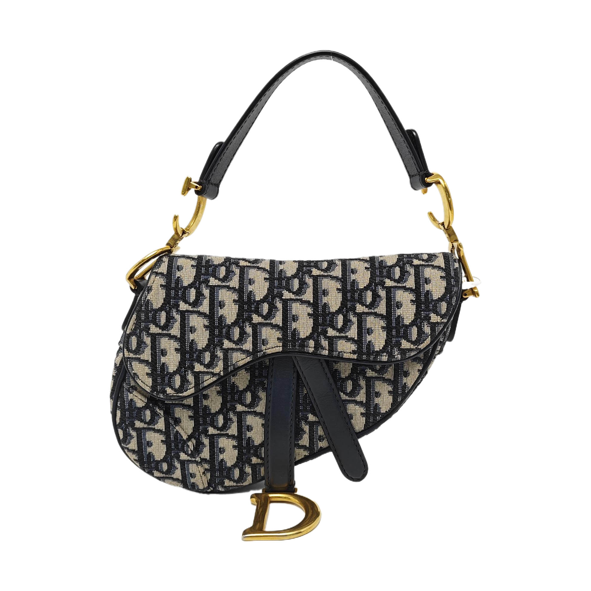 Authenticated pre-owned  Saddle Mini Monogram Canvas Blue - Top Handle Bag at Looply