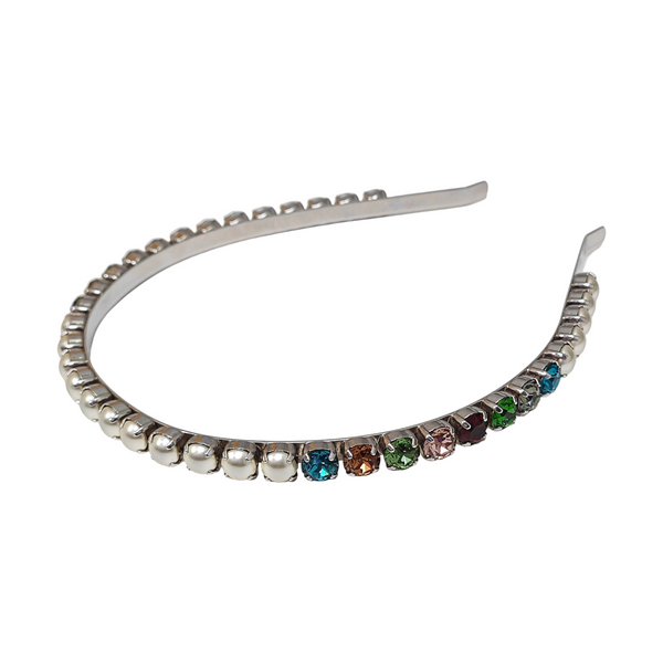 Faux Pearl Hairband Silver