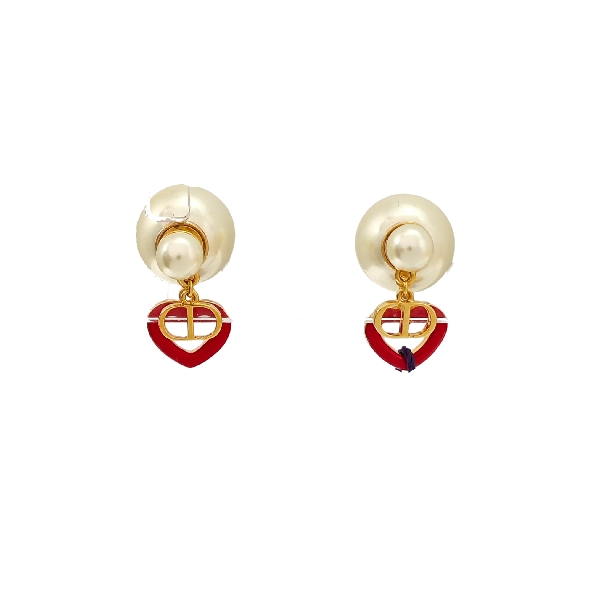 Dior Tribales Metal White Stud Earrings