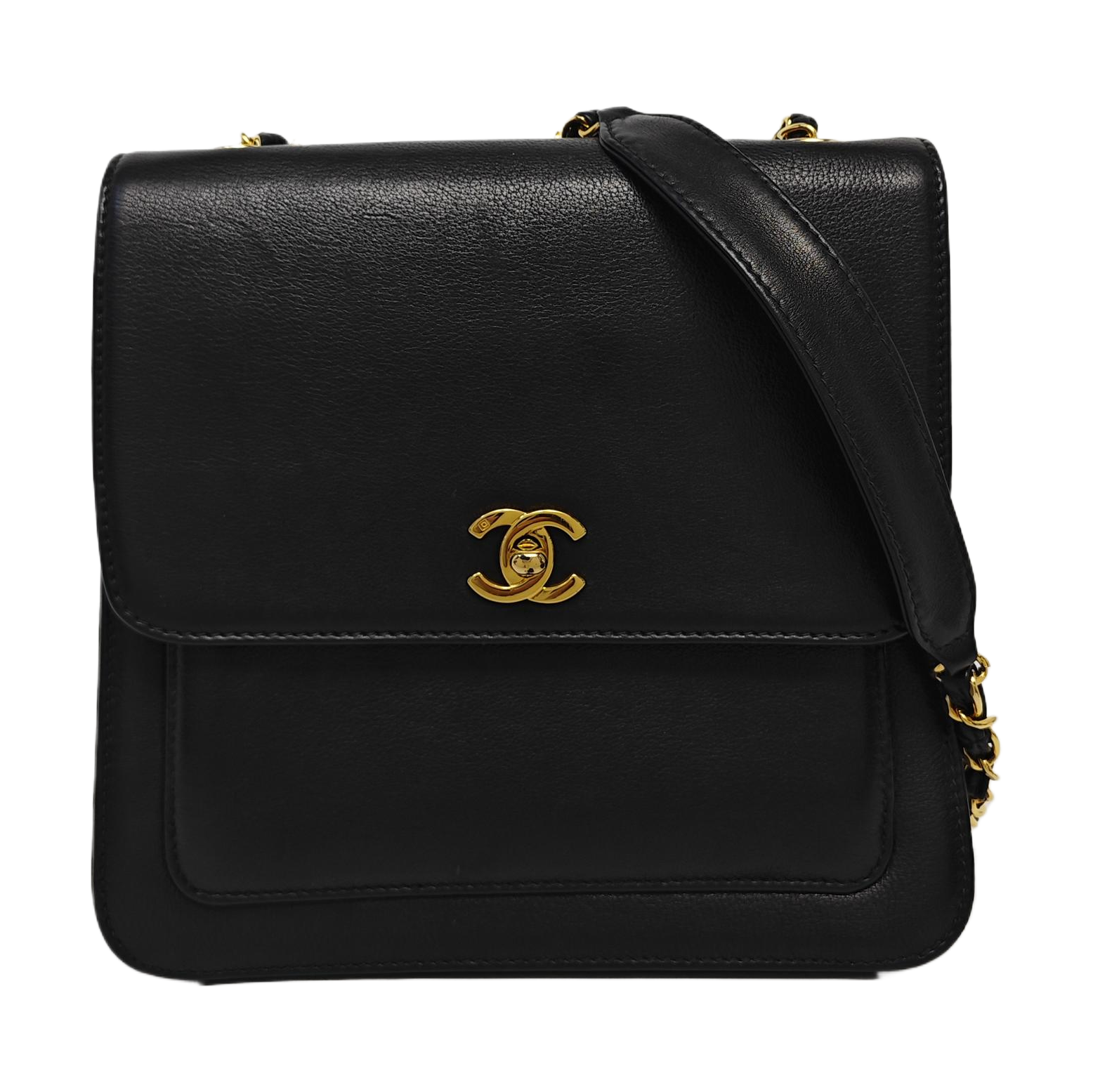 Calfskin Shoulder Bag Black